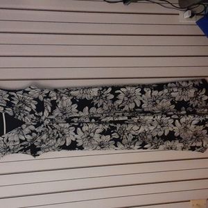 COPY - Black & White Full Length Dress. Size 12.